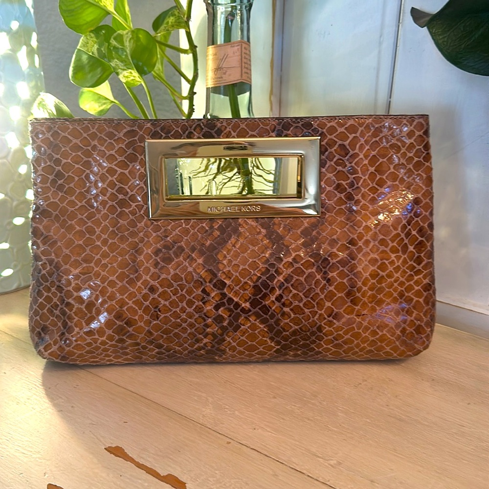 Michael Kors Python Leather Clutch - image 2